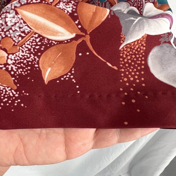 Vintage handmade floral button up front shirt tropical Hawaiian print Fall top S - Picture 6 of 12